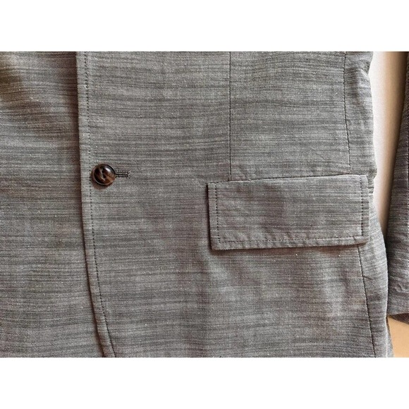 Jachs Two Button Blazer Men's M Gray Cotton Stripe Lined Pockets Notch Lapel - Picture 7 of 12